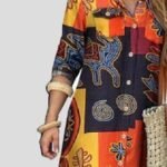 Printed Single-breasted Maxi Dress