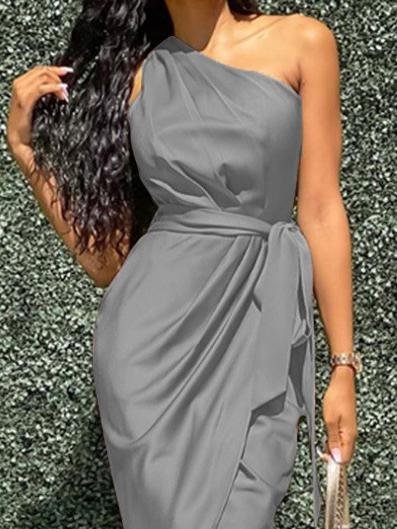 EBBCB1AB-A902-684F-4B69-2254BFF03289.jpg Elegant Slanted Shoulder Sleeveless Long Dress - Image 1